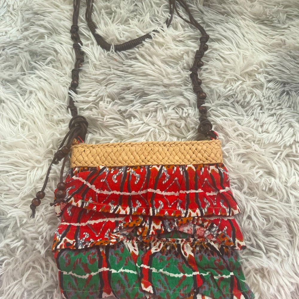 Blue Miami woven crossbody bag